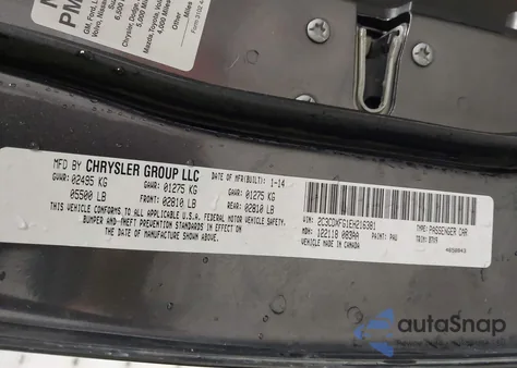 2014 Dodge Charger Se из США, поврежденный, VIN 2C3CDXFG1EH216381